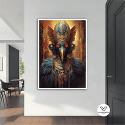 surreal crow painting, surreal art print, surreal painting, decorative wall art canvas design, framed canvas rready to h