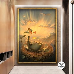 vladimir kush birth of love on canvas, vladimir kush sun and egg print, vladimir kush egg painting art, vladimir kush su