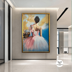 ballerine canvas print, canvas home decor, large canvas, dancing painting print, music room art, dance canvas decor, fra