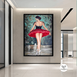 ballerine canvas print, canvas home decor, large canvas, dancing painting print, music room art, dance canvas decor, fra