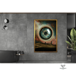 universe w an astronaut exploring canvas decorative wall art design, poster print decor for home