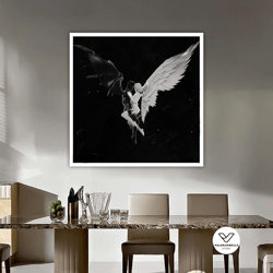 white love graffiti angel art, black banksy wall decor, graffiti canvas art, colorful graffiti, graffiti decorative wall