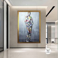 woman graffiti decorative wall art, street canvas painting, graffiti wall decor,banksy decorative wall art, graffiti pri