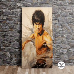 bruce lee fan art, inspirational art, famous people art, gift for men, wall poster, canvas art, canvas print, ready to h