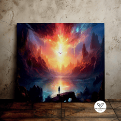 heavenly light, beautiful landscape, majestic valley, scenic decorative wall art, canvas art, canvas print, ready to han