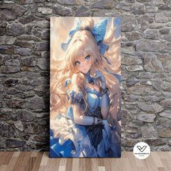 playful alice - alice x anime banzaiarts series, alice in wonderland, poster print, canvas art, canvas print, ready to h