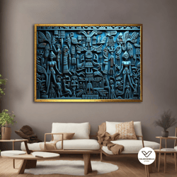 hieroglyph canvas painting,historical art,decorative wall art for home and office, modern, natural, vivid decor ideas wi
