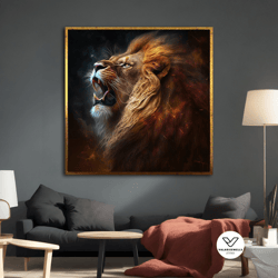 lion,roaring lion, home decor, canvas, wall painting, lion canvas