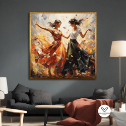 the dance canvas painting, dancing girls poster, home decor, office wall decor
