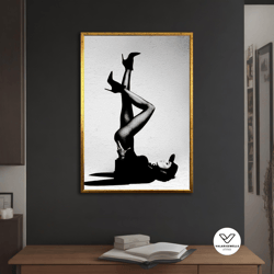 woman in heels art print, abstract woman decorative wall art, modern decor ideas for home and office with different fram
