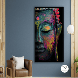 buddha decorative wall art, patna hindu wall decor, yoga studio, meditation deco, om sign, spiritual crafts, chakra art,