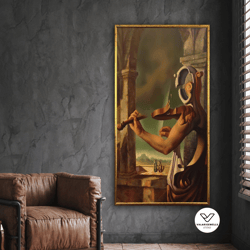 surreal canvas art, surreal canavas print, instrumental wall decor, violin poster, decorative wall art canvas design, fr
