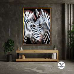 Zebra Canvas Print, Wildlife Animal Photo To Canvas Art Print For Office Decor, Decorative Wall Art Canvas Design, Frame