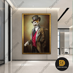 cat canvas painting, cat poster, modern wall art, animal canvas print, animal wall art, framed wall art-3