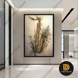 saxophone canvas print, music art , wall art home decor, music canvas painting, saxophone canvas poster