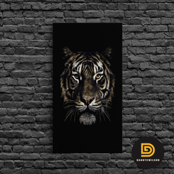 beautiful tiger portrait art print, framed wall art, canvas print, big cat art, tiger painting