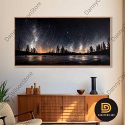 canvas wall art landscape mountains nature painting prints minimalist modern home artwork decoration night sky with star