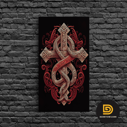 cool cross art wall art gothic cross framed canvas print framed art red and white cross snake