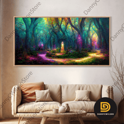 Fantasy Wall Art, Canvas Print, Magical Forest, Fantasy Landscape Art, Ready To Hang Wall Art-1
