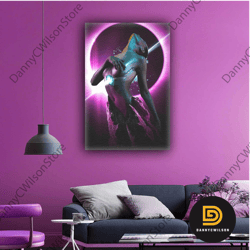 neon light nude women party music roll up canvas, stretched canvas art, framed wall art painting