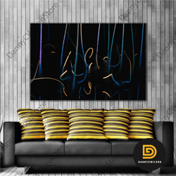 night glowing lights neon decorative modern roll up canvas, stretched canvas art, framed wall art painting