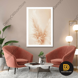 romantic wall art, dried plant canvas art, autumn wall decor, roll up canvas, stretched canvas art, framed wall art pain