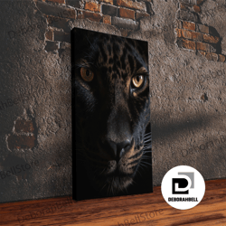 Framed Canvas Ready To Hang, A Look Into Darkness, Beautiful Black Panther Portrait, Cat Photography, Framed Canvas Prin