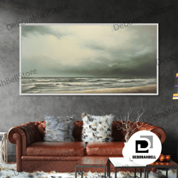 framed canvas ready to hang, beach wall art, framed canvas print, newport beach art, beach house decor, drab and moody s