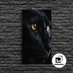 Framed Canvas Ready To Hang, Beautiful Black Cat Portrait, Cat Photography, Framed Canvas Print, Framed Art, Halloween W