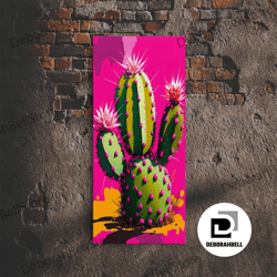 framed canvas ready to hang, cactus print - cactus wall art - cactus decor - modern desert print - southwestern decor -