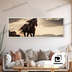 Framed Canvas Ready To Hang, Canvas Wall Art, Horse Photography Print, Framed Canvas Print, Horse Wall Decor, Panoramic