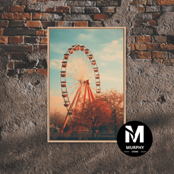 Decorative Wall Art, An Abandoned Ferris Wheel, Frames Canvas Print, Liminal Spaces, Abandoned Photography Wall Art Fine