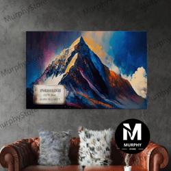 decorative wall art, apsarasas kangri, wall art, original mountain painting print, travel poster, mountain landscape wal
