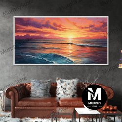 decorative wall art, beach art, framed canvas print, beach wall art, gift for him, above sofa art, centerpiece art, wall