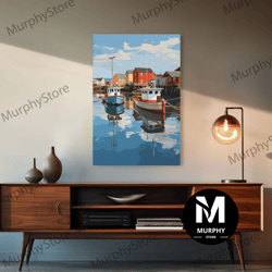 decorative wall art, boat wall art, nautical wall art, coastal wall art, lobster boat, canvas print, wall art, vertical