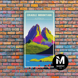 decorative wall art, cradle mountain, australia travel poster, tasmania wall art, travel wall print, travel poster, trav