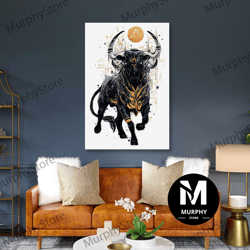 astrological wall art, taurus canvas art, boho wall art decor, roll up canvas, stretched canvas art, framed wall art pai