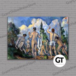 decorative wall art, decorate the living room, bedroom and workplace, bathers by paul cezanne canvas wall art, wall deco