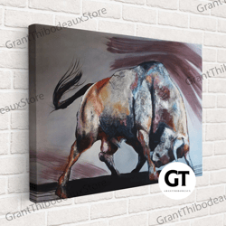 decorative wall art, decorate the living room, bedroom and workplace, bull canvas wall art, animal poster, entrepreneur
