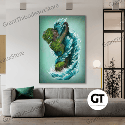 decorative wall art, decorate the living room, bedroom and workplace, earth and water poster, nature lovers canvas print