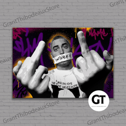 decorative wall art, decorate the living room, bedroom and workplace, eminem canvas or poster, eminem wall decor, eminem