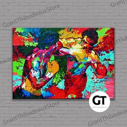 decorative wall art, decorate the living room, bedroom and workplace, leroy neiman rocky balboa and apollo creed, gym &
