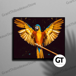 decorative wall art, decorate the living room, bedroom and workplace, modern canvas, canvas art, yellow parrot wall art,