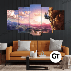 decorative wall art, decorate the living room, bedroom and workplace, panaroma the legend of zelda large canvas, game po