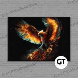 decorative wall art, decorate the living room, bedroom and workplace, phoenix wall art, phoenix bird canvas or poster, h