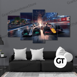 decorative wall art, decorate the living room, bedroom and workplace, redbull f1 team vs mercedes f1 team canvas, hamilt