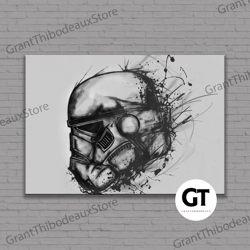 decorative wall art, decorate the living room, bedroom and workplace, starwars wall art, abstract stormtrooper canvas or