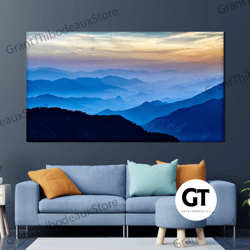 decorative wall art, decorate the living room, bedroom and workplace, sunrise mountain scenery canvas, modern wall art,