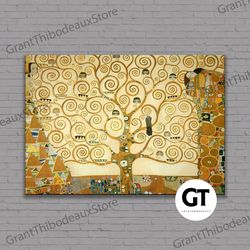 decorative wall art, decorate the living room, bedroom and workplace, tree life glass art, gustav klimt gift canvas, the