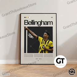 decorative wall art, decorate the living room, bedroom and workplace, jude bellingham canvas, borussia dortmund, soccer